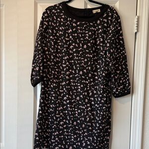 Maison Jules Black Dress with Pink Floral Pattern